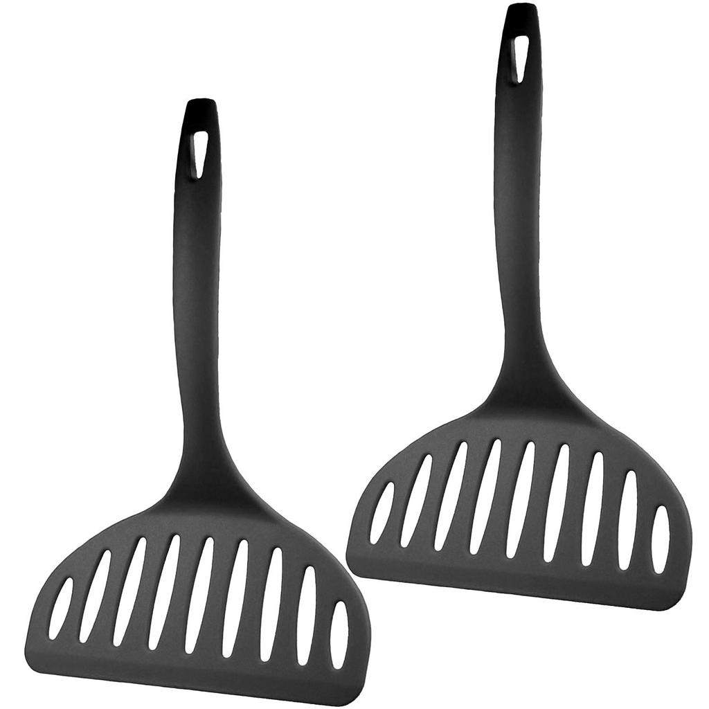 Nagao Tsubame-Sanjo Okonomiyaki Spatula Set of 2, Black, 23cm, 66 Nylon, Made In Japan