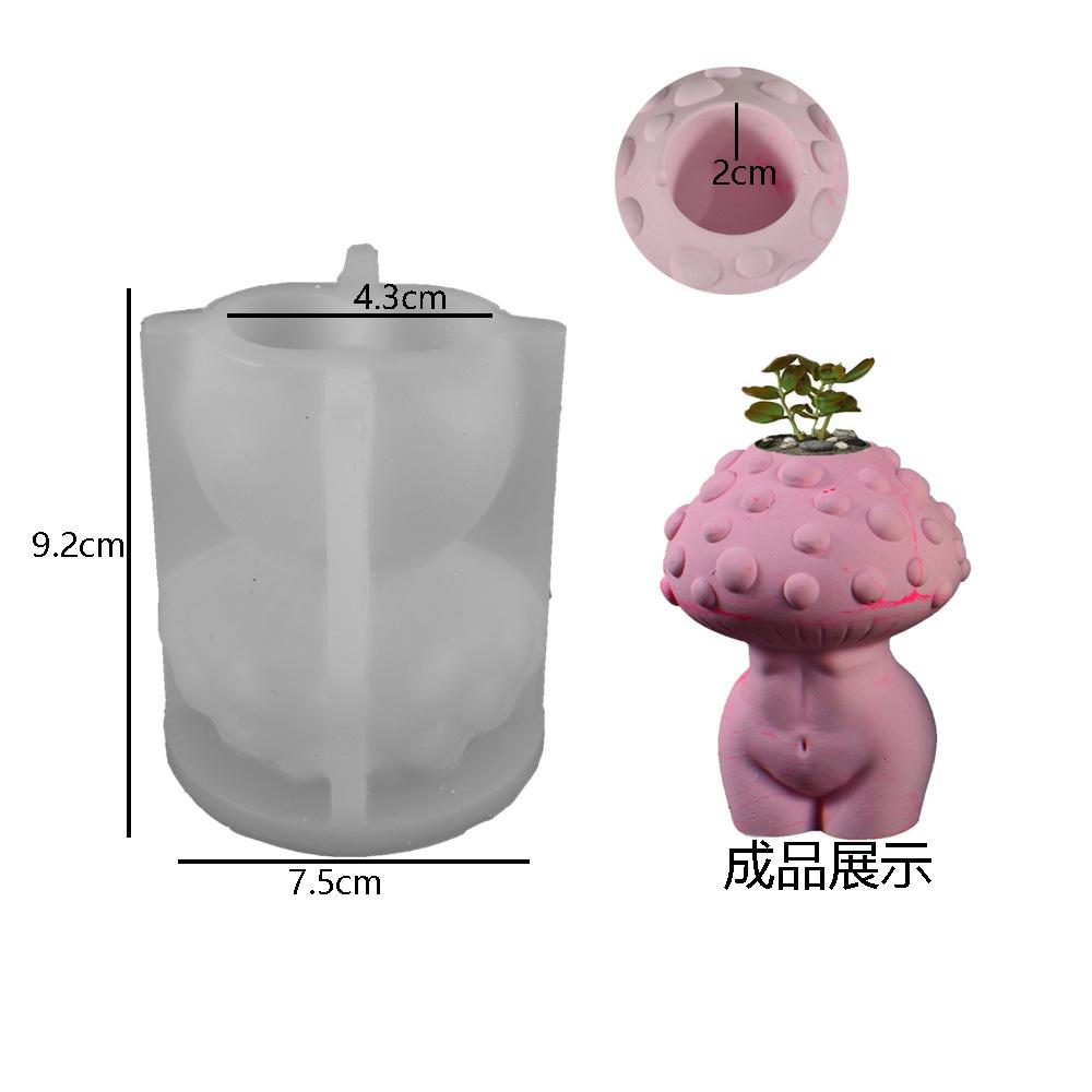 

New Mould Mushroom-shaped Human-shaped Scented Candle Holder Silicone Mold DIY Vase Flower Pot Plaster Ornament Christmas Molds