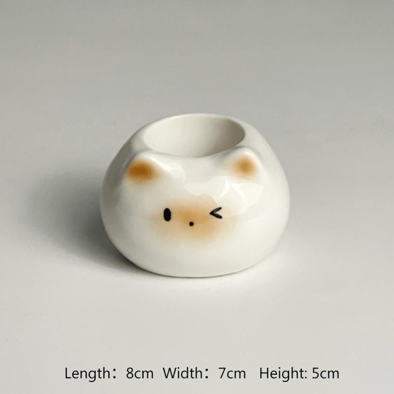 Ceramic Toothbrush Holder Cute Siamese Cat Electric Toothbrush Rack Storage Shelf Toothpaste Placement Home Bathroom Decoration