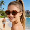 2pcs European and American style unisex round frame Y2K fashionable sunglasses, trendy and versatile, summer sun shading, sun pr