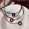 New Unique Simple Flower Long Rope Necklace Women Hollow Flower Pendant Necklace Adjustable Knot Sweater Chain Party Jewerly