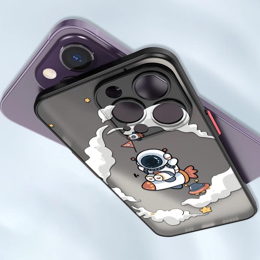 

Чехол Задняя крышка для телефона Funda для iPhone 17 Pro Max Air 12 15 7 8 SE XS XR 11 14 16 Plus 13 Mini Милый мультяшный астронавт iPhone 12 mini