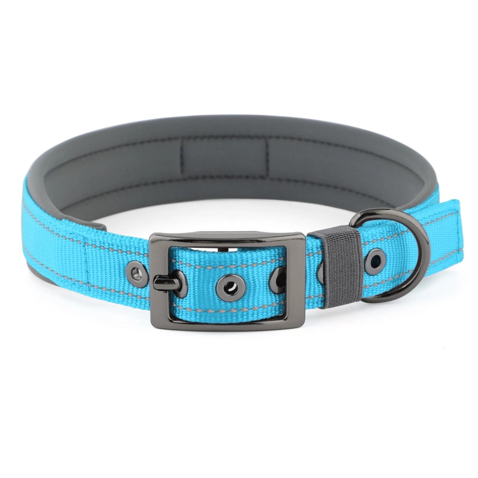

Soft Padded Reflective Dog Collar Adjustable Nylon Pet Neck Strap for Medium Large Dogs Comfortable Anti-Choke Puppy Training S небо синє кольору