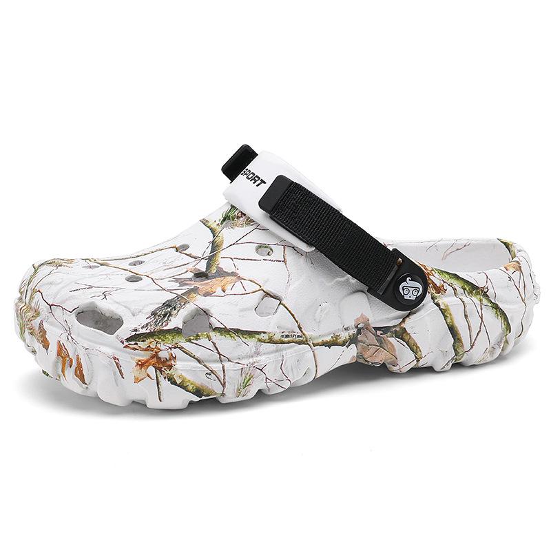 

Мужская модная обувь с большими отверстиями: Повседневные пляжные тапочки для улицы Size 45 белый