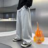 Boys' Winter 2025 Velvet Sweatpants - Trendy Long Pants for Kids