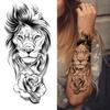 Black Forest Tattoo Sticker For Men Women Children Tiger Wolf Death Skull Temporary Tattoo Fake Henna Skeleton King Animal Tatoo