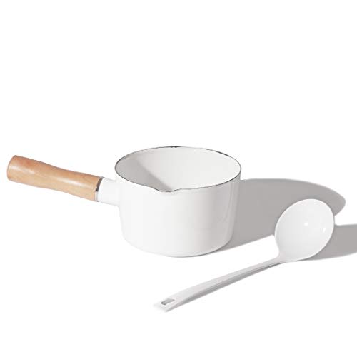 PEARL METAL Milk Pan, White, 12cm, Enamel, Bran Kitchen HB-4440