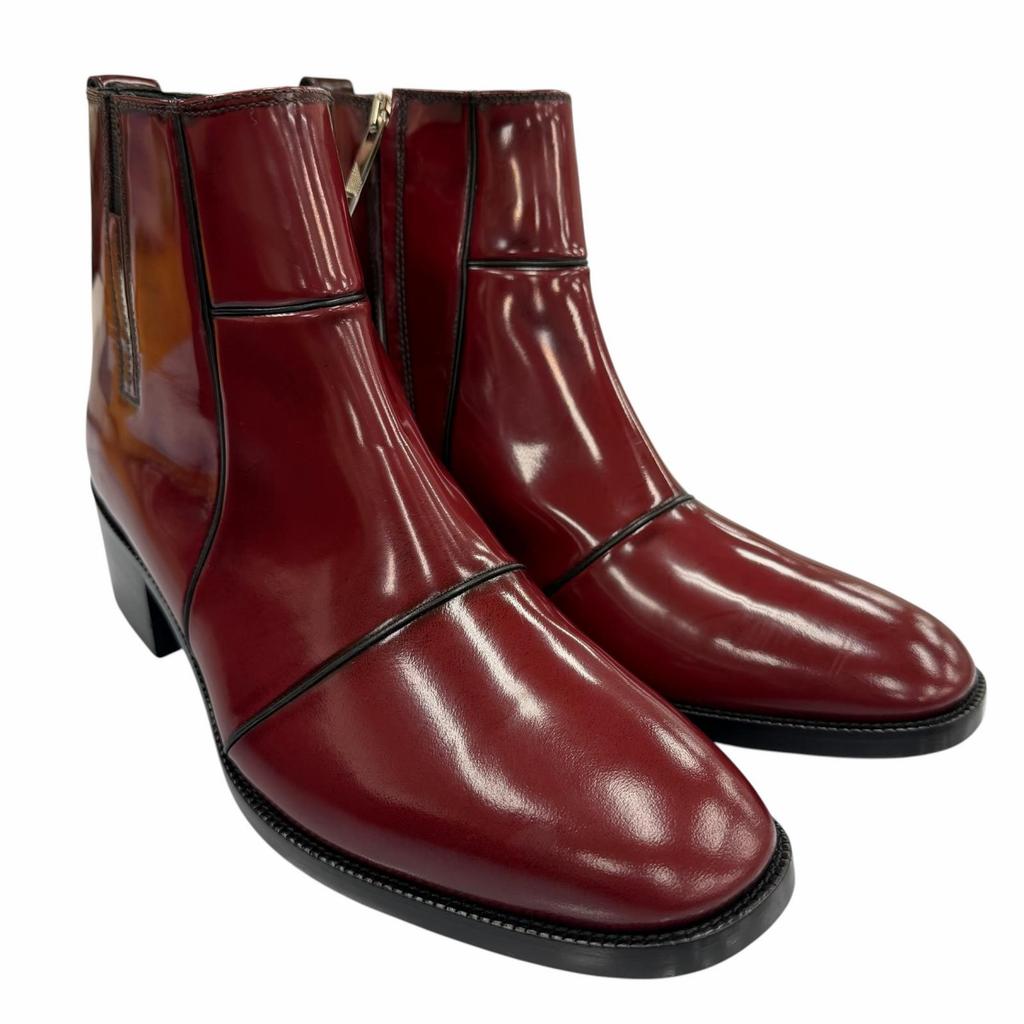 Pristine DIOR short boots HEEL BOOTS Red Patent leather mens Used