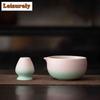 2pc/lset Gradient Pink Green Matcha Bowl Tea Whisk Stand Set Japanese Kung Fu Accessories Song Dynasty Ceremony Utensils Whisk