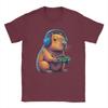 Capybara Funny Video Games Capybara Men T Shirts  Vintage Tee Shirt Short Sleeve Round Neck TShirt Pure Cotton Printing Tops
