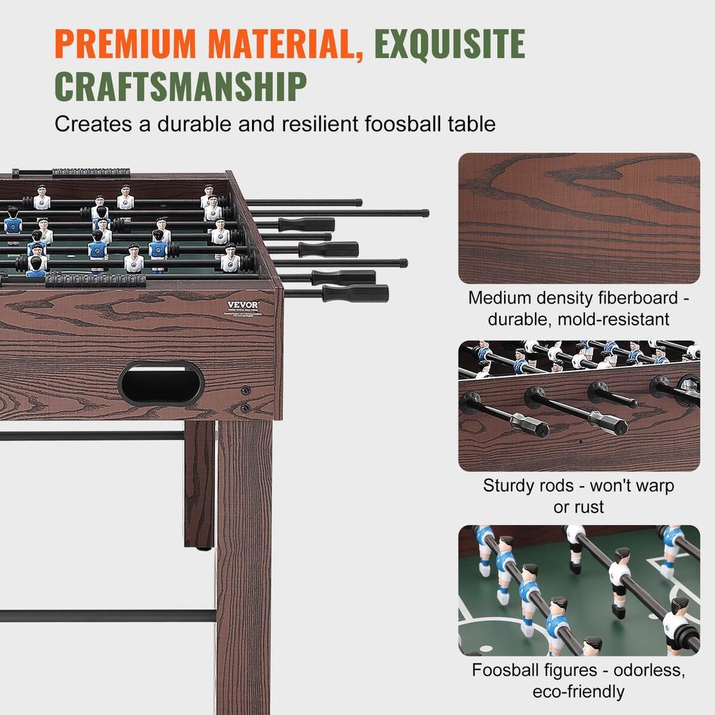 Foosball Table, 55 inch Standard Size Foosball Table, Indoor Full Size Foosball Table for Home, Family, and Game Room, Soccer with Foosball Table Set,