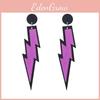 Fashionable Multi-color Lightning Earrings Geometric Design Statement Jewelry For Women