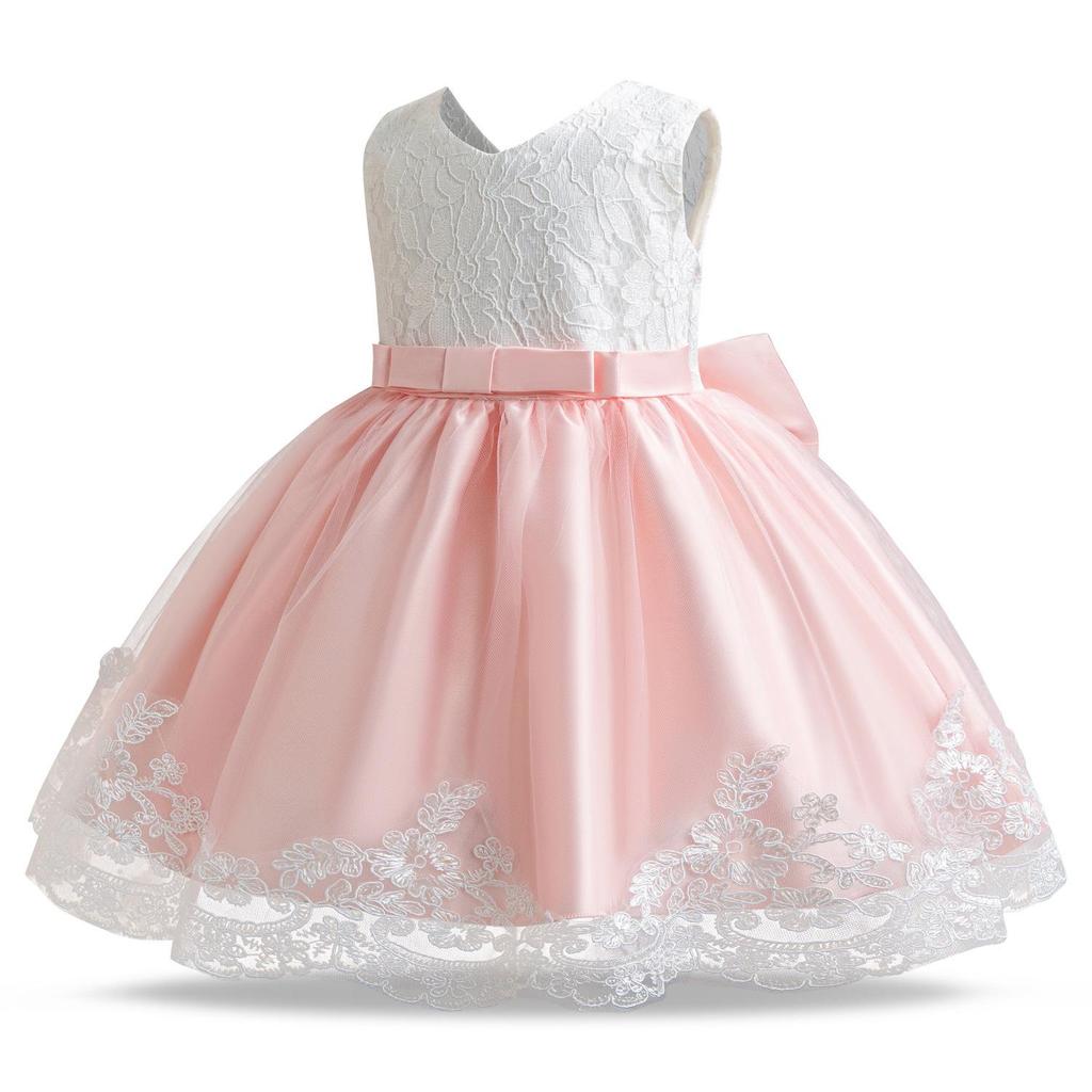 Baby Girls Costume Toddler Kids Wedding and Birthday Party Children Lace Princess Dress