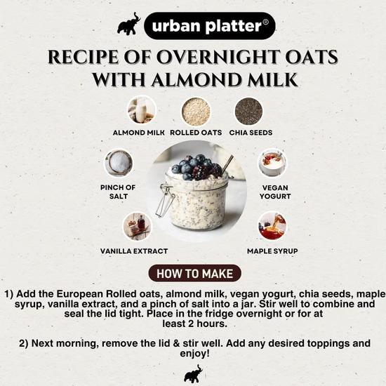 Urban Platter Płatki owsiane, 500g (Płatki owsiane pełnoziarniste | Wysoka zawartość błonnika i białka | Płatki śniadaniowe I Płatki owsiane tradycyjne)