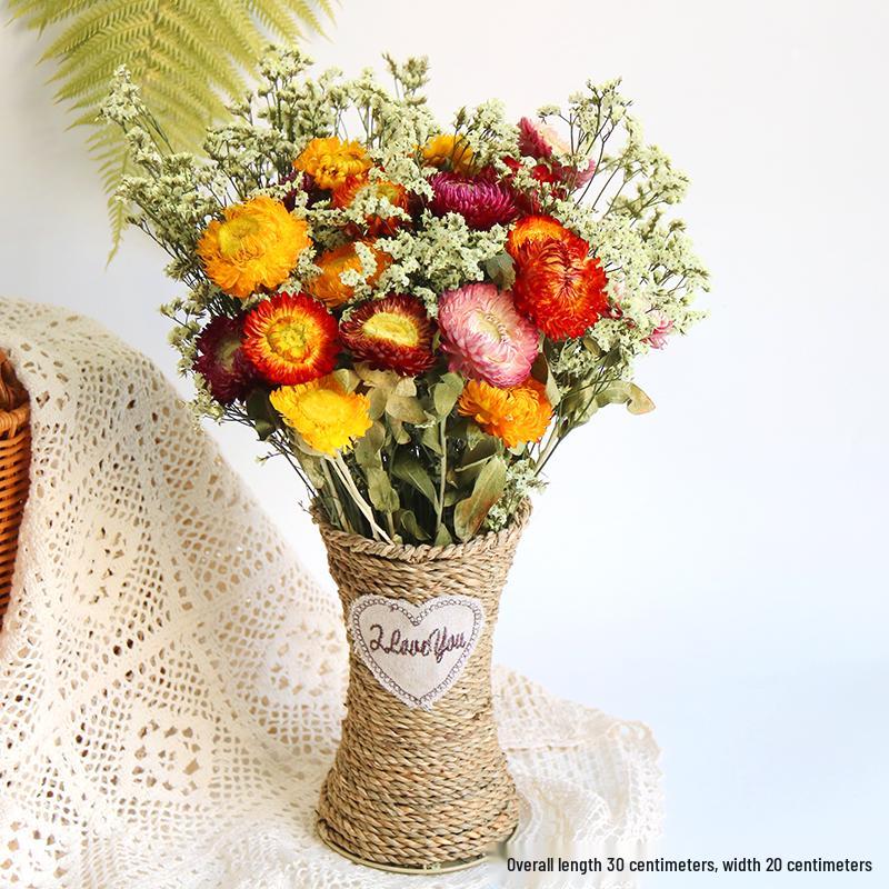 Daisy Dried Flower Bouquet for Living Room and Bedroom Décor - Natural Yunnan Flowers for Display or Photo Props