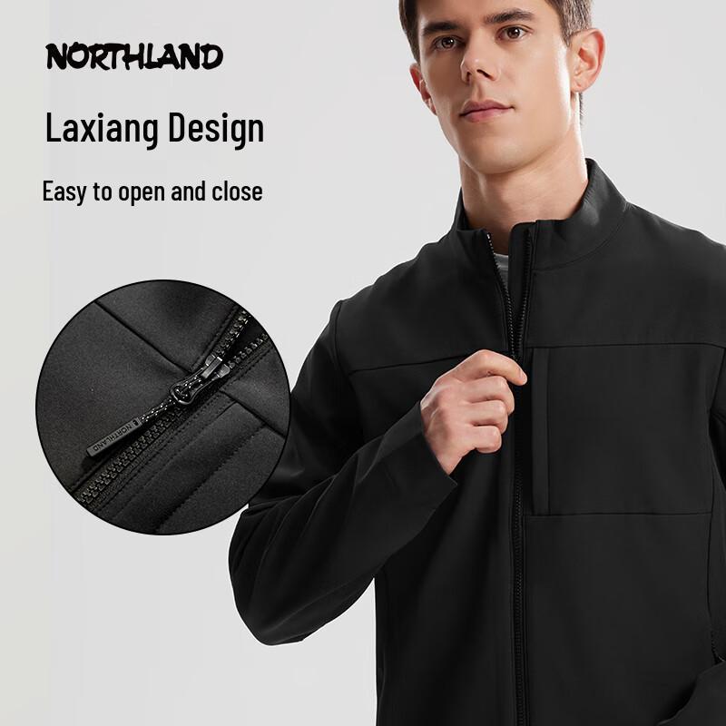 NOUSLAND Men's 3-Proof Fleece Softshell Stand-Collar Jacket NXJFH5475E