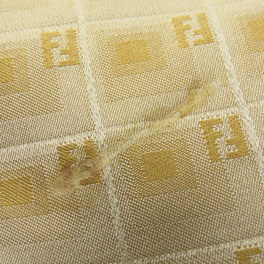 Used FENDI Tie Gloss Silk Gold Series Zucca Pattern