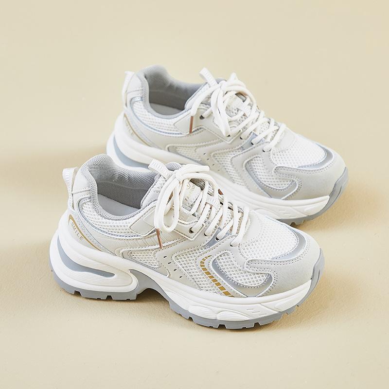 

инс корейская версия новых кроссовок для женщин весна студенты спорт бег повседневные толстая подошва для увеличения роста уличная съемка F2419 40 бежевый