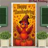 90*180cm Thanksgiving Truthahn Druck Türabdeckung Dekotuch für Hofdekoration