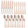 24Pcs/6Set Gold Flatware Cutlery Set 304 Stainless Steel Western Home Fork Knife Spoon Kitchen Tableware Dinnerware