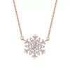 Full Diamond Dream Snowflake Necklace Women's Light Luxury Niche Design Sense Temperament Versatile Collarbone Chain Japanese and Korean Pendant