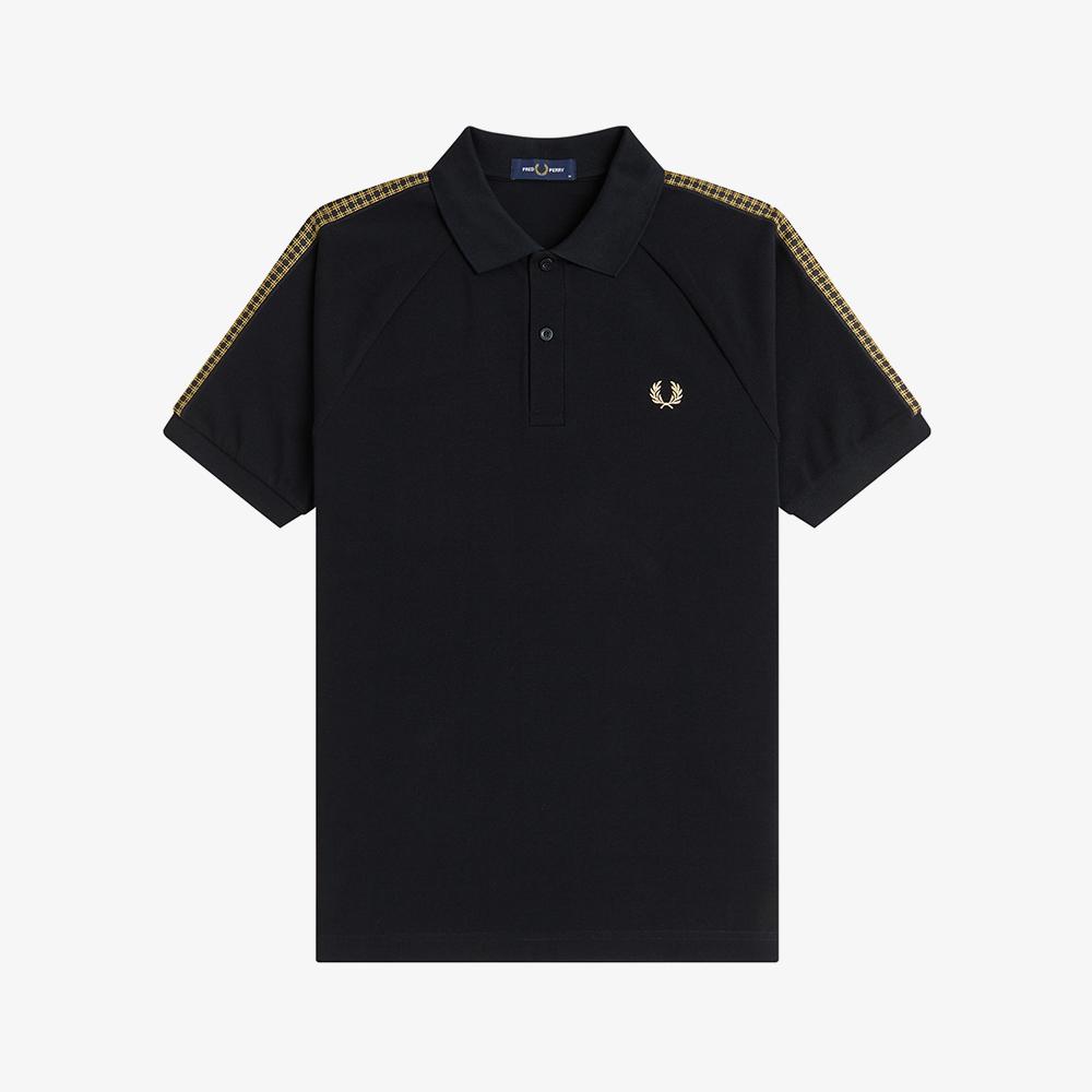 FRED PERRY [Sharp] Cross Tape Polo Shirt - Black Afpm2612304-102