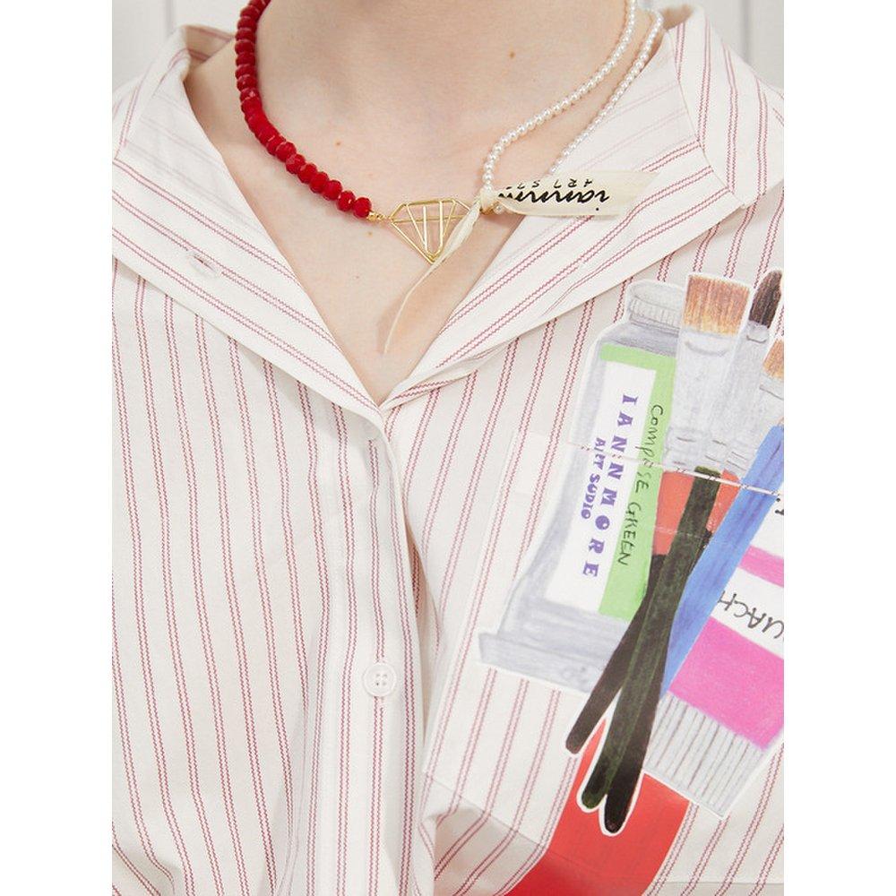 Crystal Red & Pearl Necklace