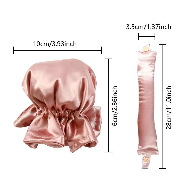 2Pcs Set Bun Bons Curly Hair Cover Set Soft Hair Rollers Sleeping Headband Curling No Heat Hair Styling Tool