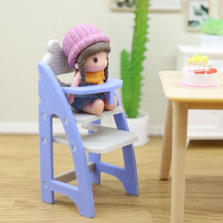 Premium Plastic Dollhouses Baby Dining Chair 1/12 Scale Miniature Furniture Safe Kids Learning Toy