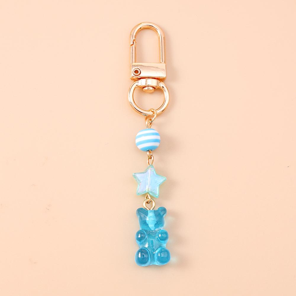 Cute Resin Gummy Bear Key Chain 3D Animal Key Ring Pendants for  Women Girls Handbag DIY Kid's Jewelry Gifts