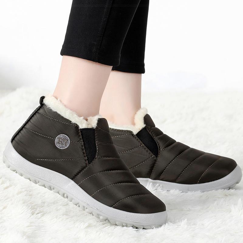 Женские ботинки на меху Ботильоны для зимней обуви Женские водонепроницаемые зимние ботинки Зимние ботинки женские короткие ботинки женские ботинки черные красные 44 3629₽