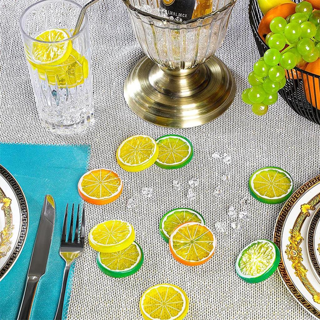Lanito Artificial Lemon Simulated Set of Fruit Food Realistic Fruit Photography Summer Party Room Ornament Fruit, Ice, 27, Model, Sample, Model, Prop,