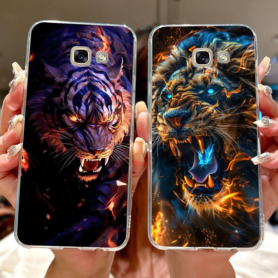 Clear For Samsung A5 2017 Case A520F Cute Cat Fashion Flower Funny Cool Painted Back Cover For Samsung Galaxy A5 2017 Phone Case