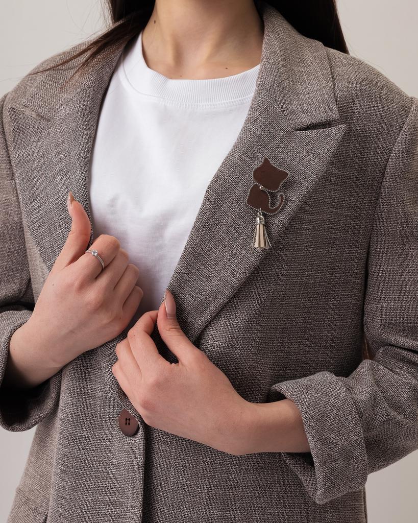 Пиджак женский PIZARA 7174 36 серо-коричневый