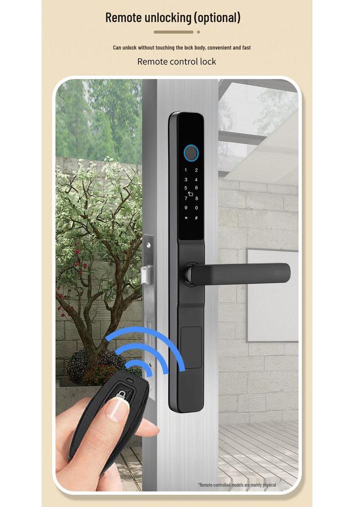 Smart Waterproof Fingerprint Lock for Narrow Frame Aluminum Alloy Doors