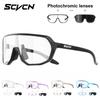 SCVCN Photochromic Cycling Glasses Polarized Sunglasses for Driving Fashion Bicycle Mountain Bike Men Women UV400 Casual Glasses
