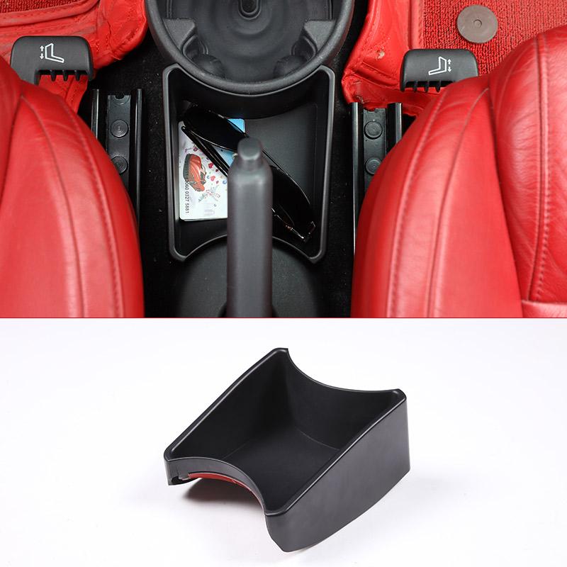 

For Fiat 500 2007-2015 ABS Black Car Central Control Storage Box Multifunctional Mobile Phone Storage Box Car Accessories