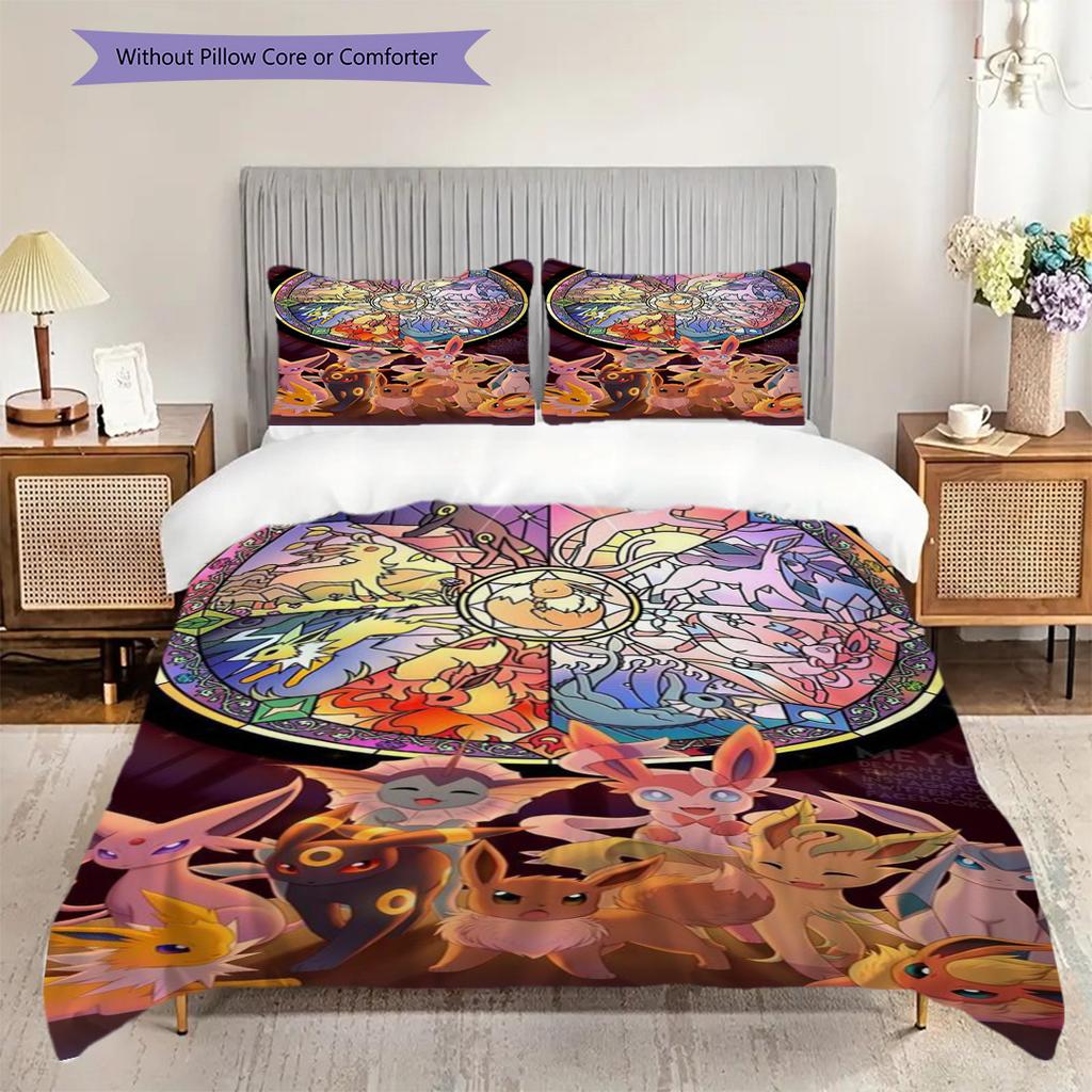 Evolutionary Eeveelutions Pokmon Collage Bedding 1 Duvet Cover 2 Pillowcase Without Core Christmas Birthday Gift