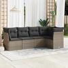 VidaXL Garden Lounge Set with Cushions 5 Pcs, Patio Sofas, Patio Furniture Set, Outdoor Furniture, Grey 3249439