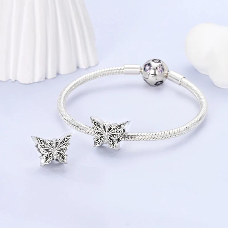 Original Charmscopper Elegant And Exquisite Butterfly Beads Fit Charms Platabracelets For Women Women Jewelry Making