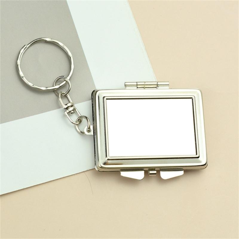 Portable Double Sided Mini Compact Mirror Keychain for Makeup Touch Ups On the Go Ideal for Travel and Daily Use