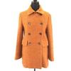 Kate Spade /Double-Breasted Tweed Pea Coat/0/Women’s XS/Orange/Spring Hook(USED)
