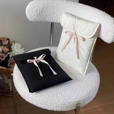 11 13 Inch Sweet Chic Laptop Notebook Case for Ipad Xiaomi Huawei Universal Cute Korean Fashion Solid Color Bow Tablet Bag