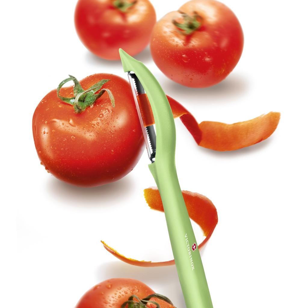 VICTORINOX Dishwasher Sharp Vertical Peeler with Wavy Light Double Wavy Blade for Smooth Peeling of Soft and Tough Universal Peeler Peeler, Safe,