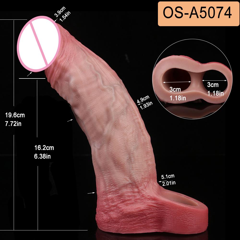 SXXY Real Veins Lifelike Closed Head Penis Sleeve For Men Dick Enlargement Silicone Reusable Condom Sex Products For Adult