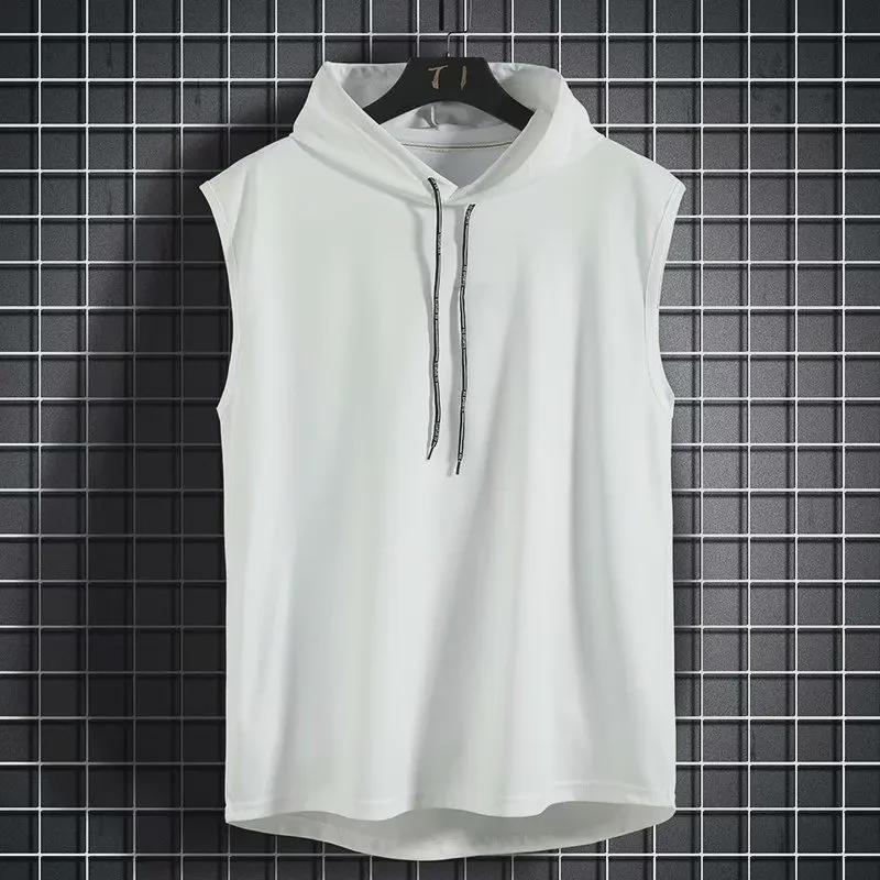 Men's Hong Kong Style Trendy Hooded Sleeveless Summer Vest