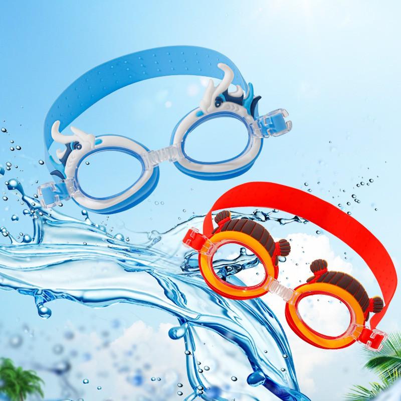 Kids Swim Goggles Waterproof Anti-Fog HD Adjustable Cute Cartoon Strap