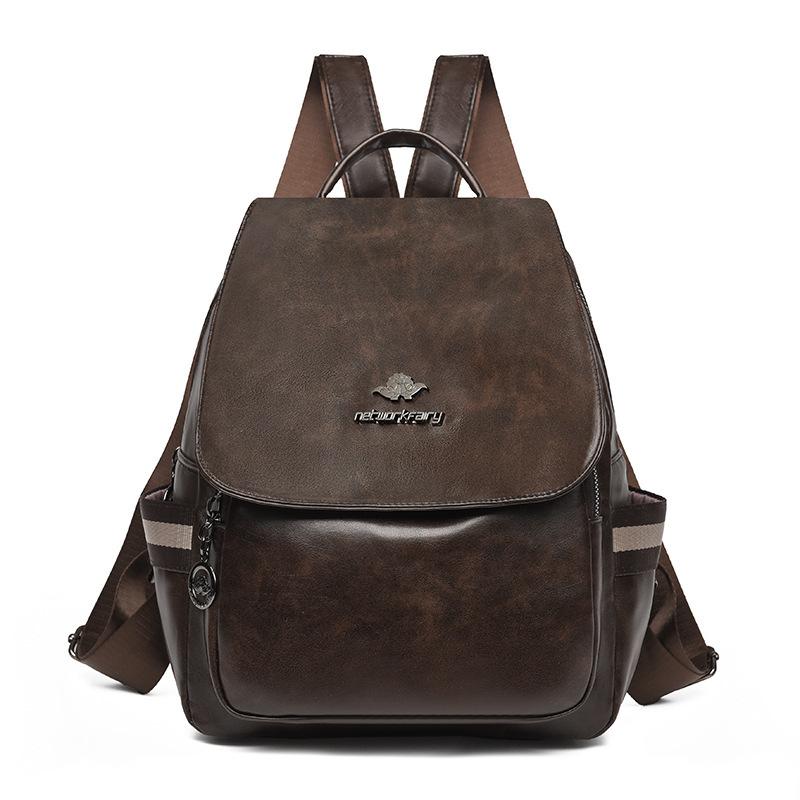 Schoolbag Fashion Backpack Women's 1011 New Korean Edition Student School Bag Large Capacity Women's Bag Tassel Outdoor Soft Leather Backpack