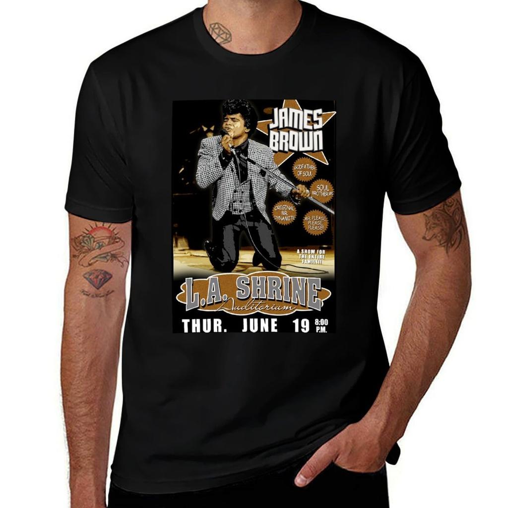 James Brown Poster D-8 Poster T-Shirt Art Pattern Printed Casual Top