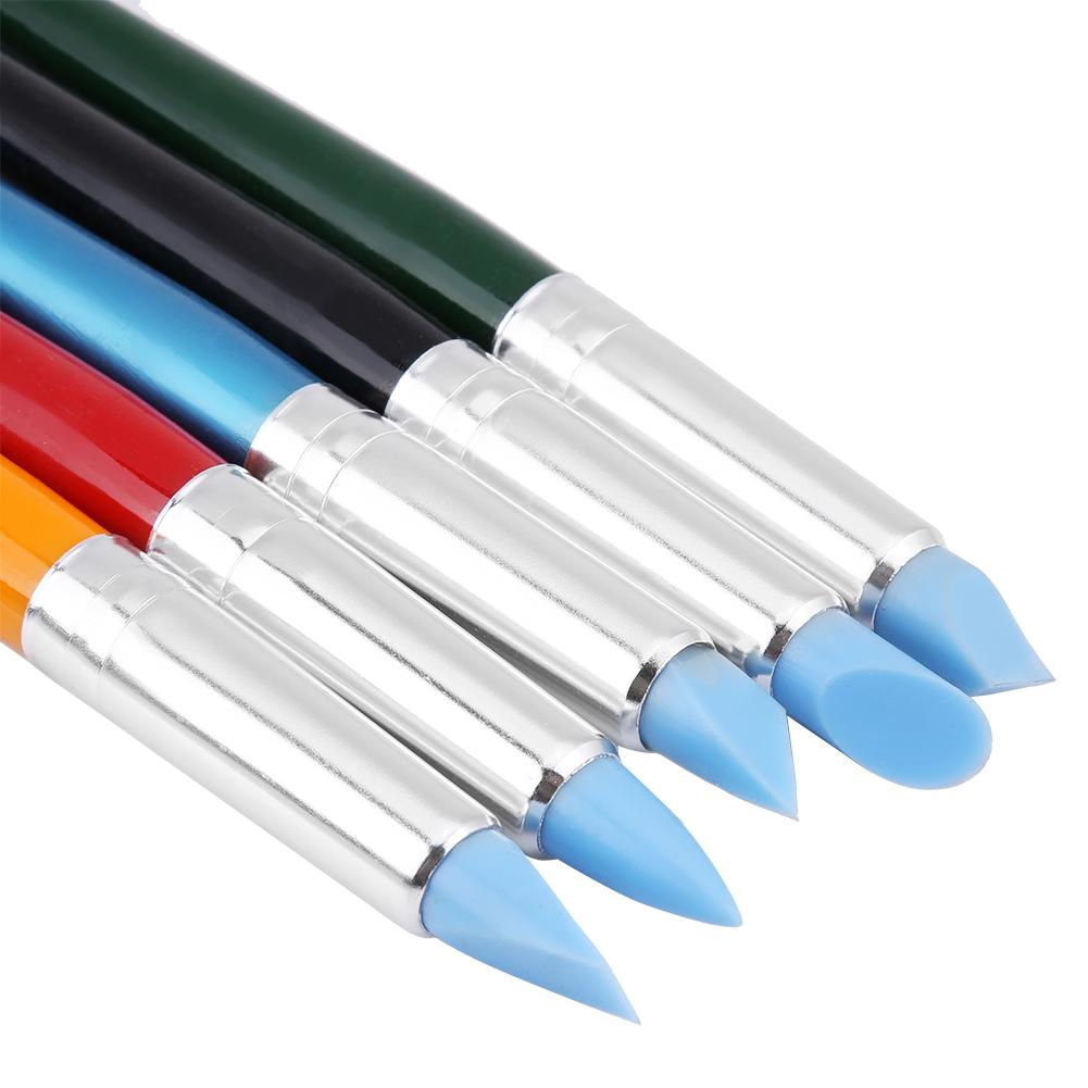 5pcsCelsiusset Silicone Soft Head Clay Pottery Moulding Pen Craft Tool (Large)